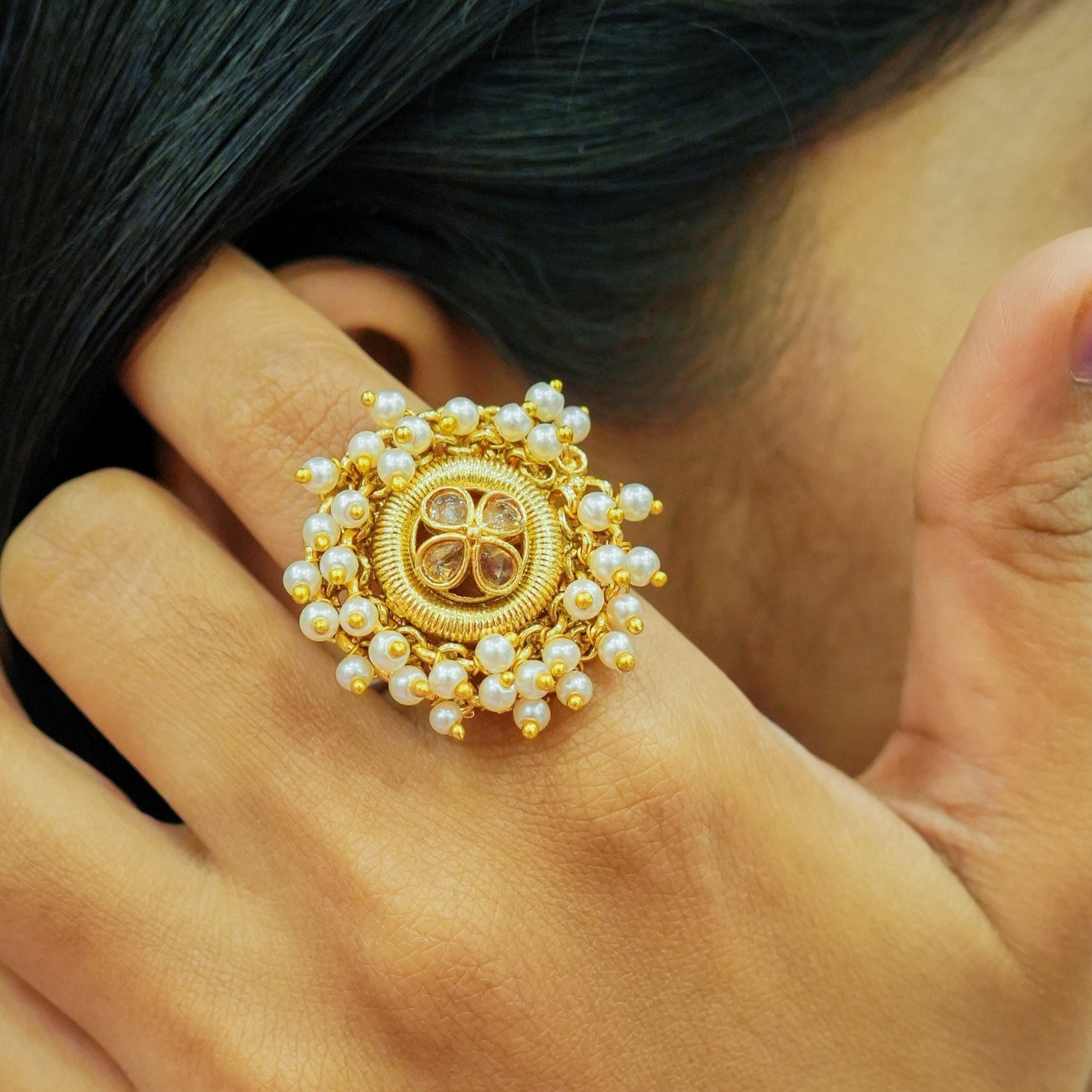 Pearl Cluster Ring
