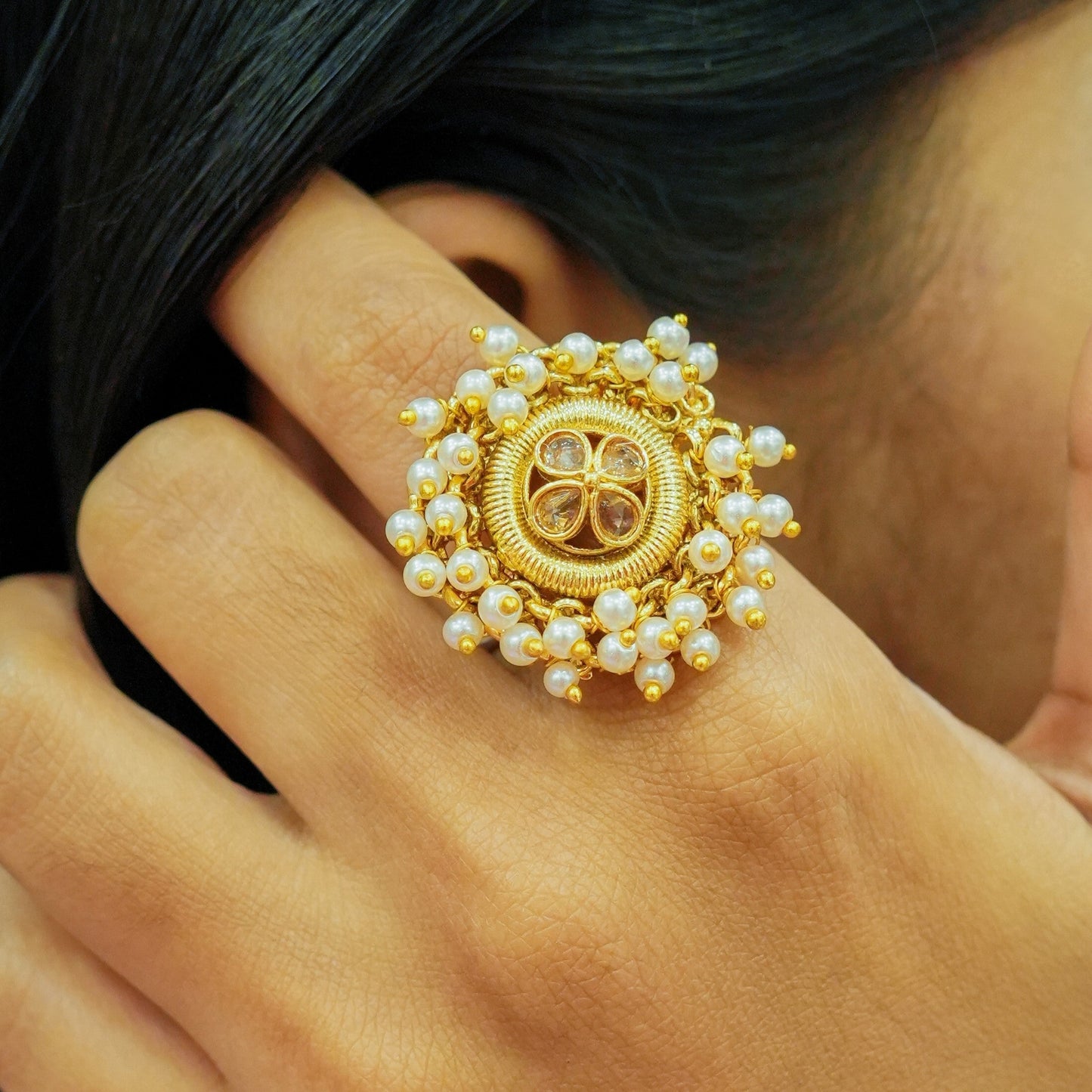 Pearl Cluster Ring