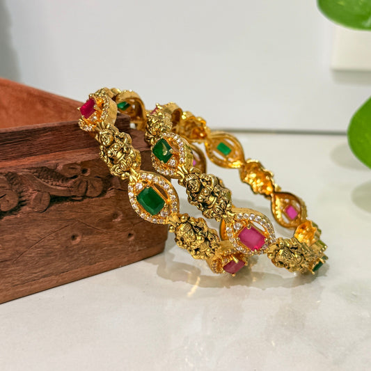 Lakshmi Bangle With Rectangle Stone