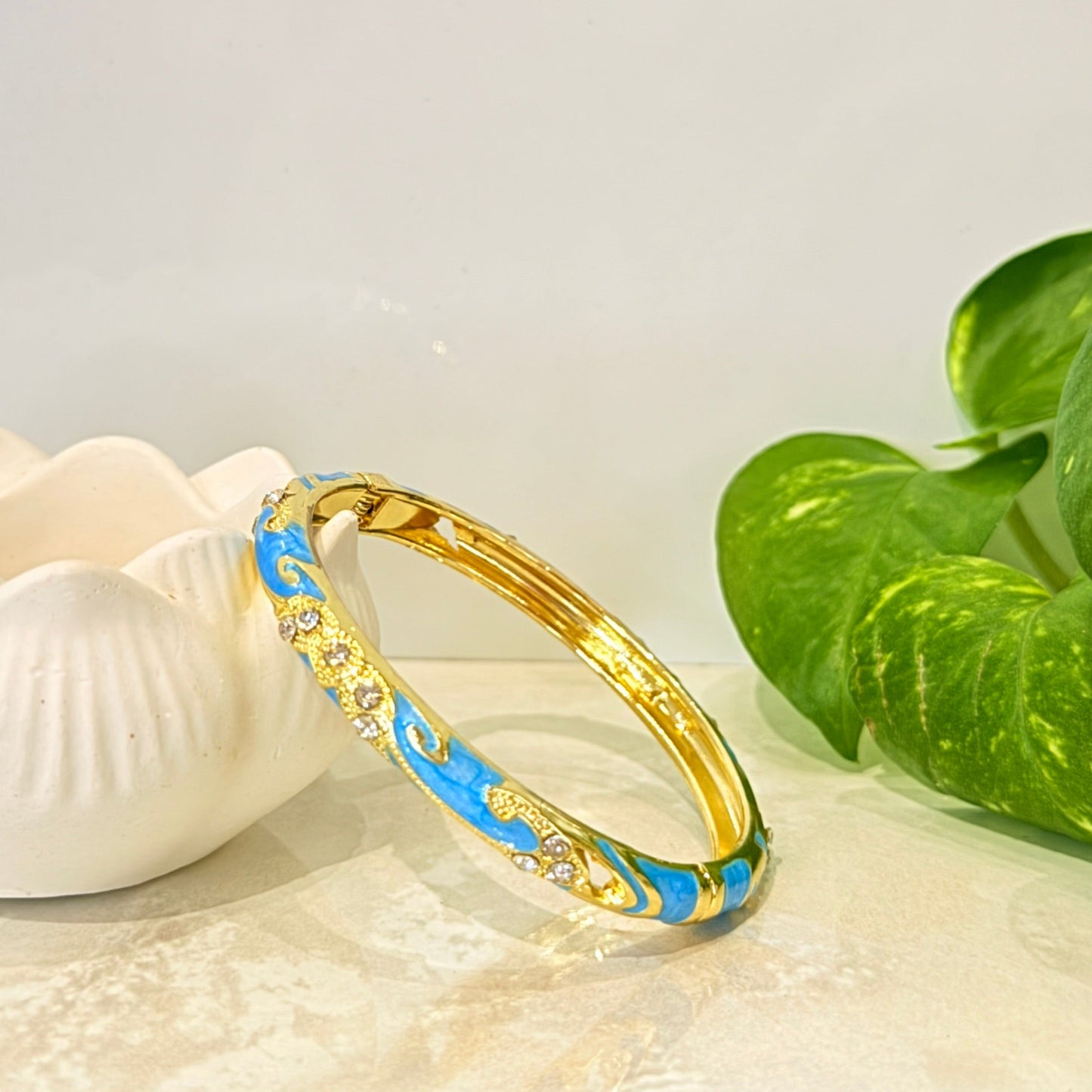 Anvi Enamel Meenakari Kada - Sky Blue