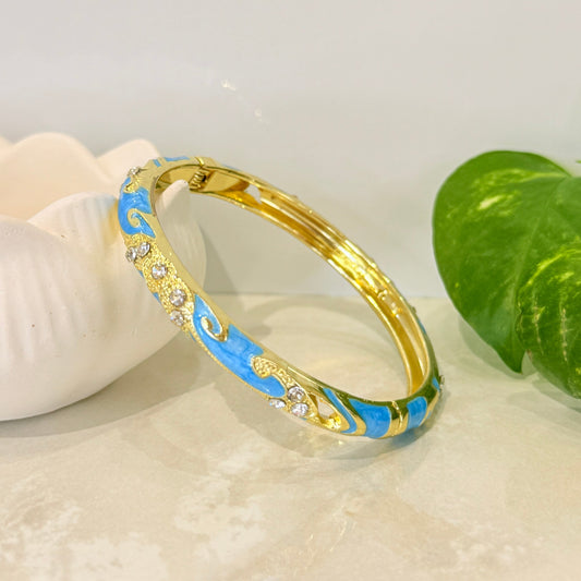 Anvi Enamel Meenakari Kada - Sky Blue