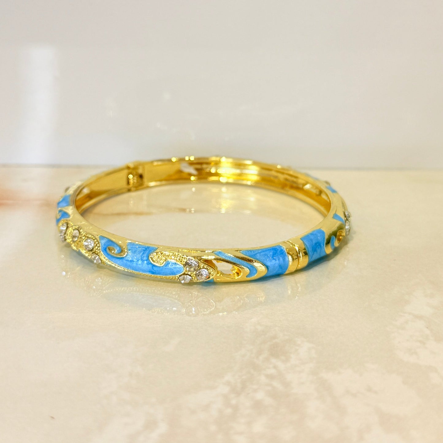 Anvi Enamel Meenakari Kada - Sky Blue