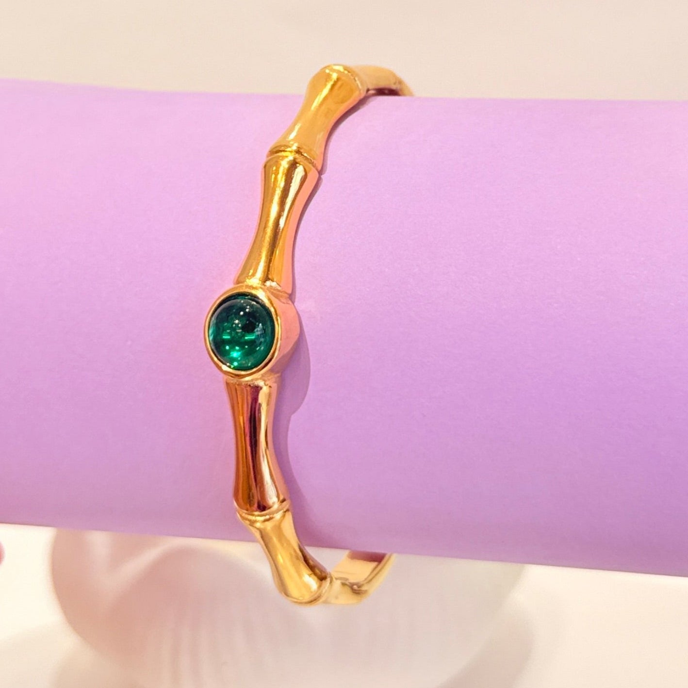 Emerald Solitaire Anti Tarnish Bracelet