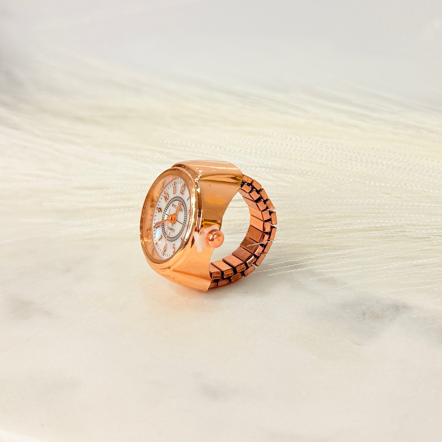 Rosegold Ring watch - White Dial