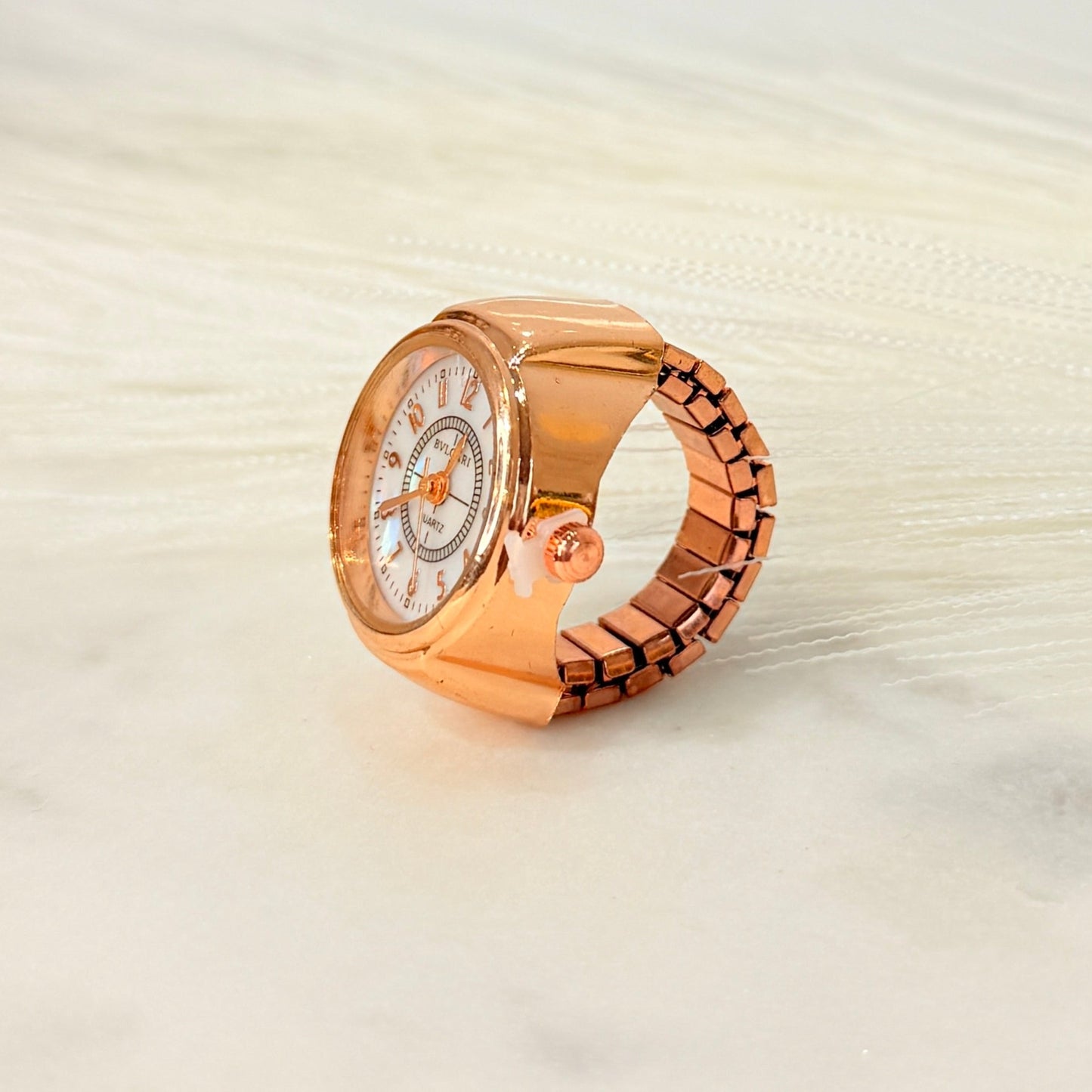 Rosegold Ring watch - White Dial