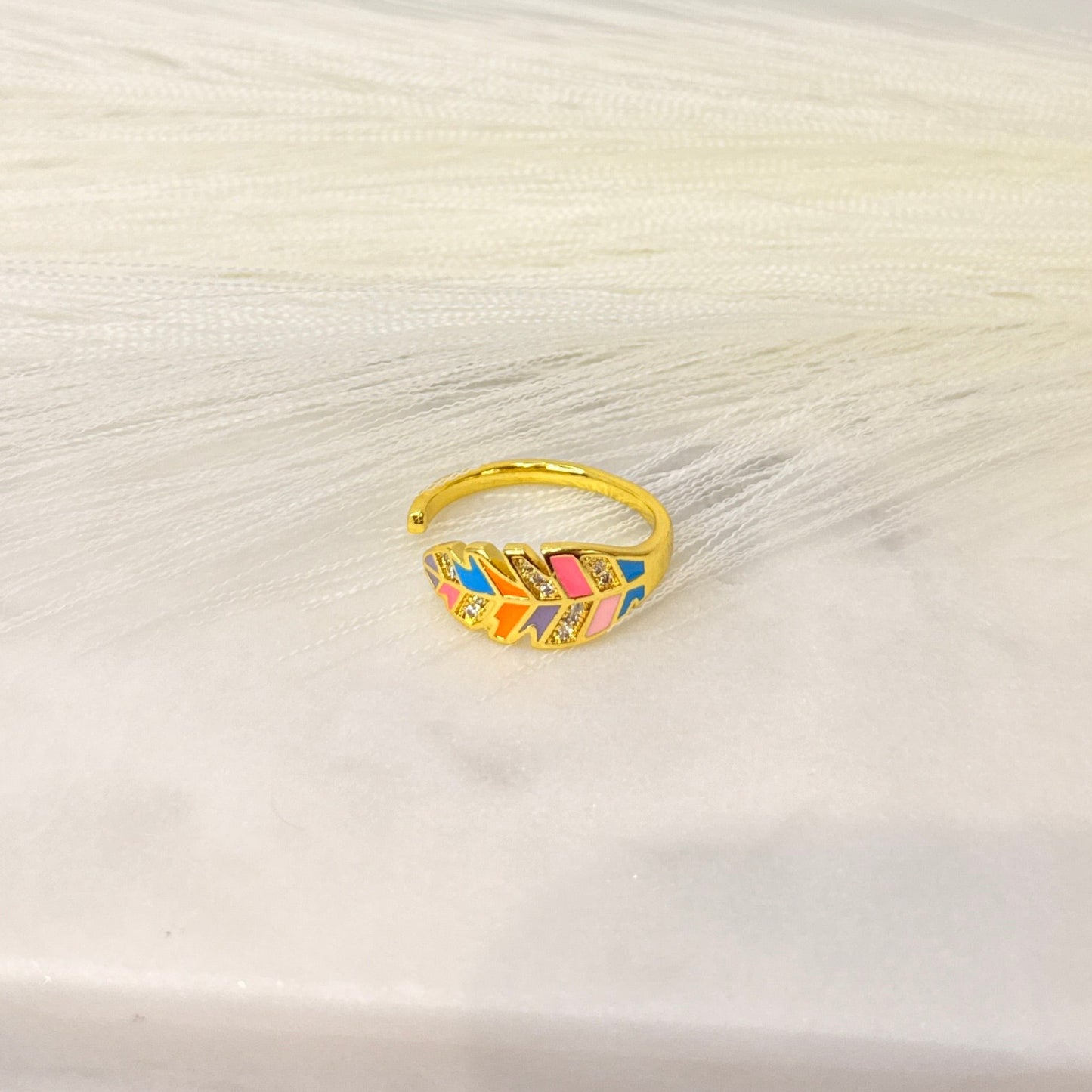 Multicolour Feather Ring