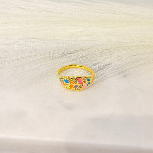 Multicolour Feather Ring