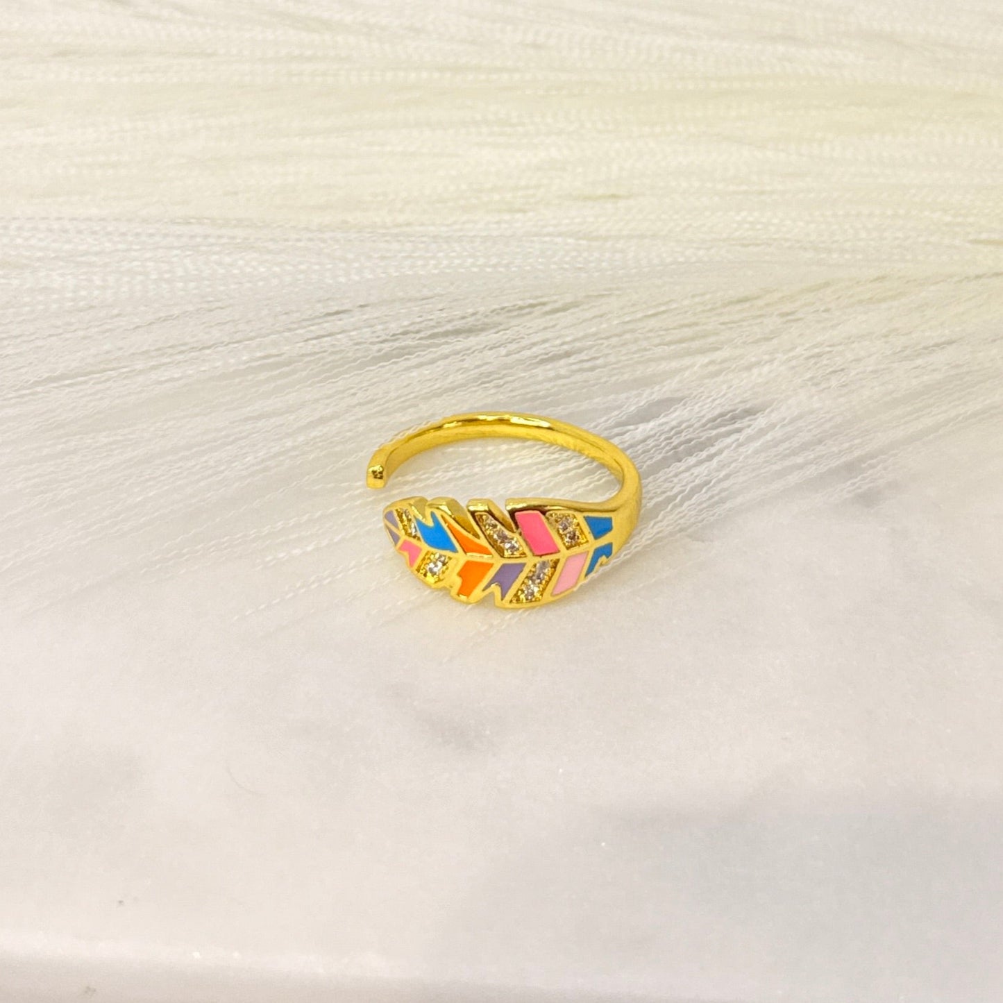 Multicolour Feather Ring