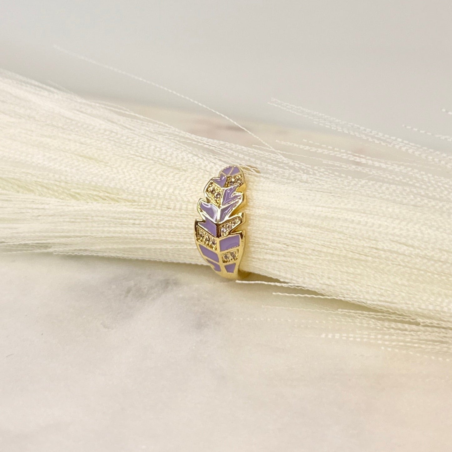 Lilac Feather Ring