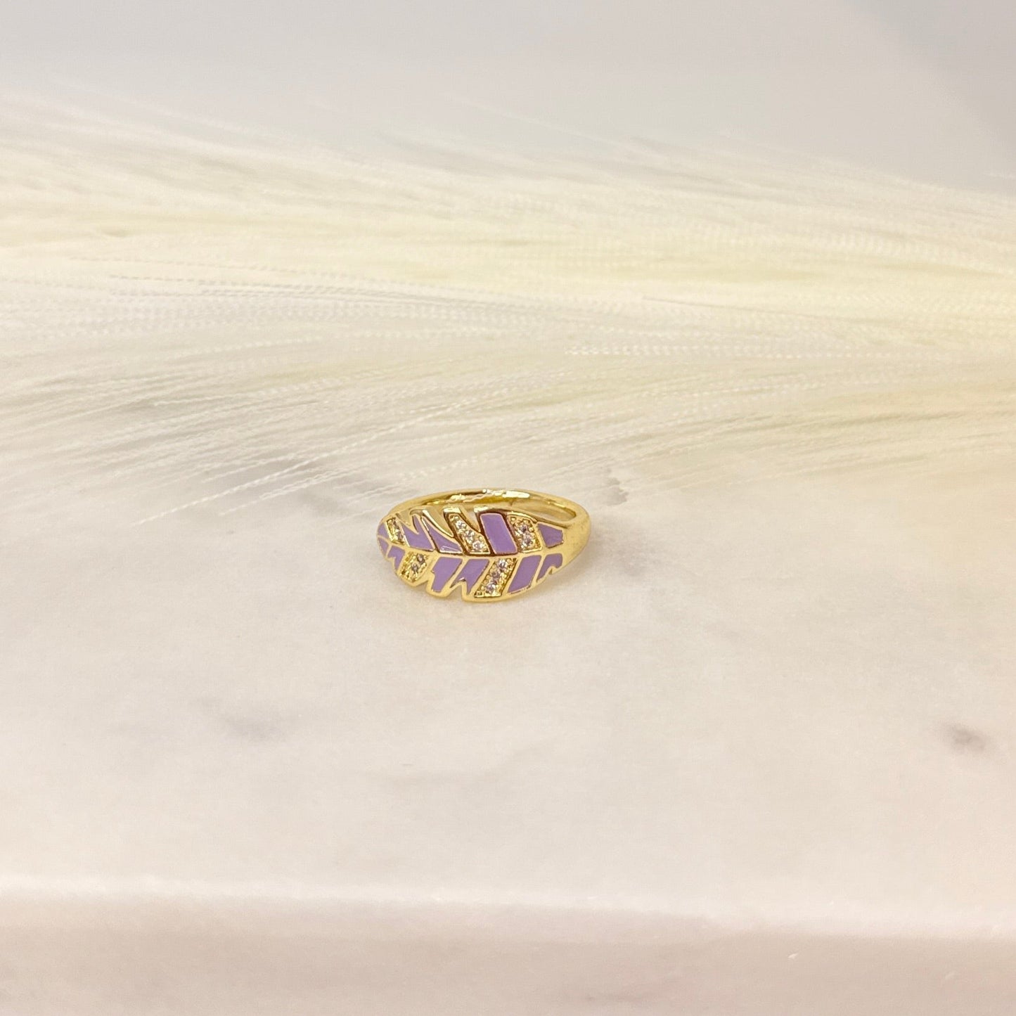 Lilac Feather Ring