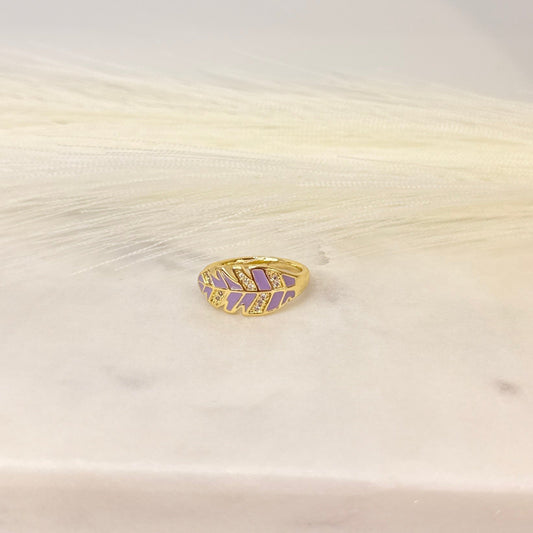 Lilac Feather Ring
