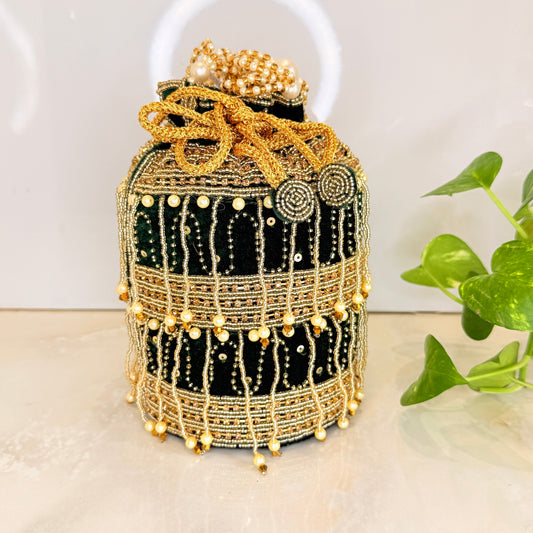 Noor Potli Bag - Green