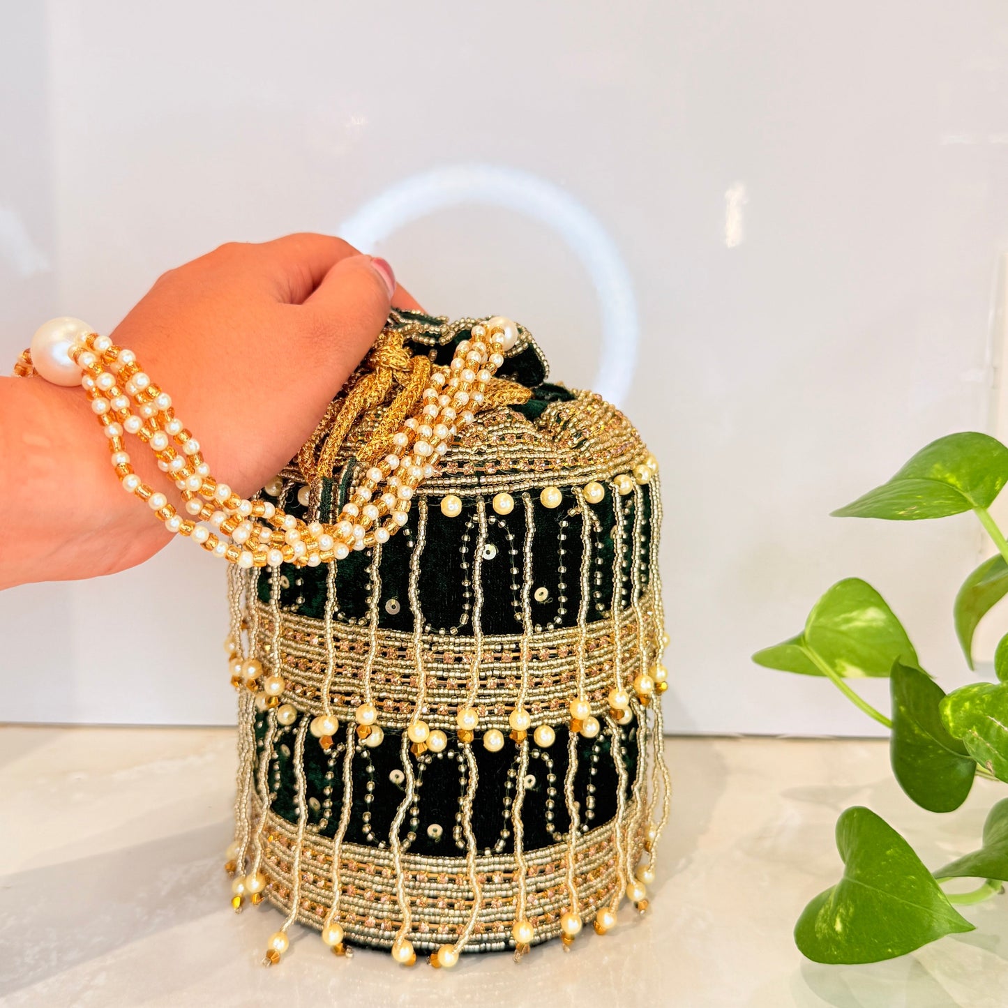 Noor Potli Bag - Green