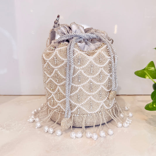 Snow Tassel Potli Bag
