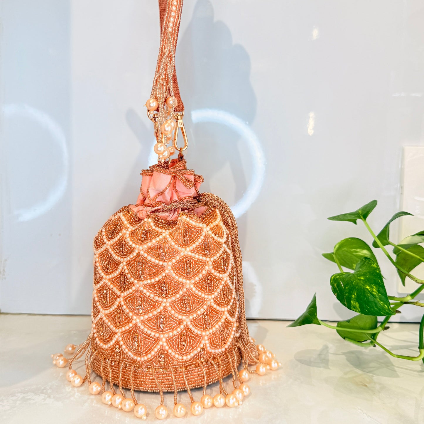 Kesariya Tassel Potli Bag