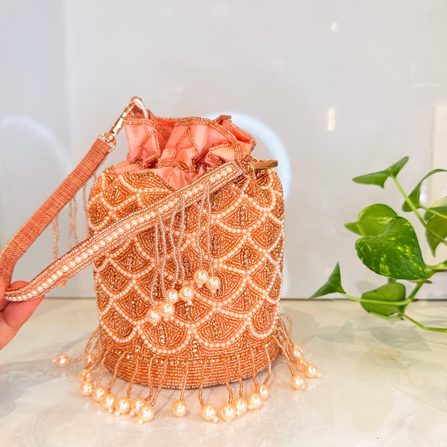 Kesariya Tassel Potli Bag