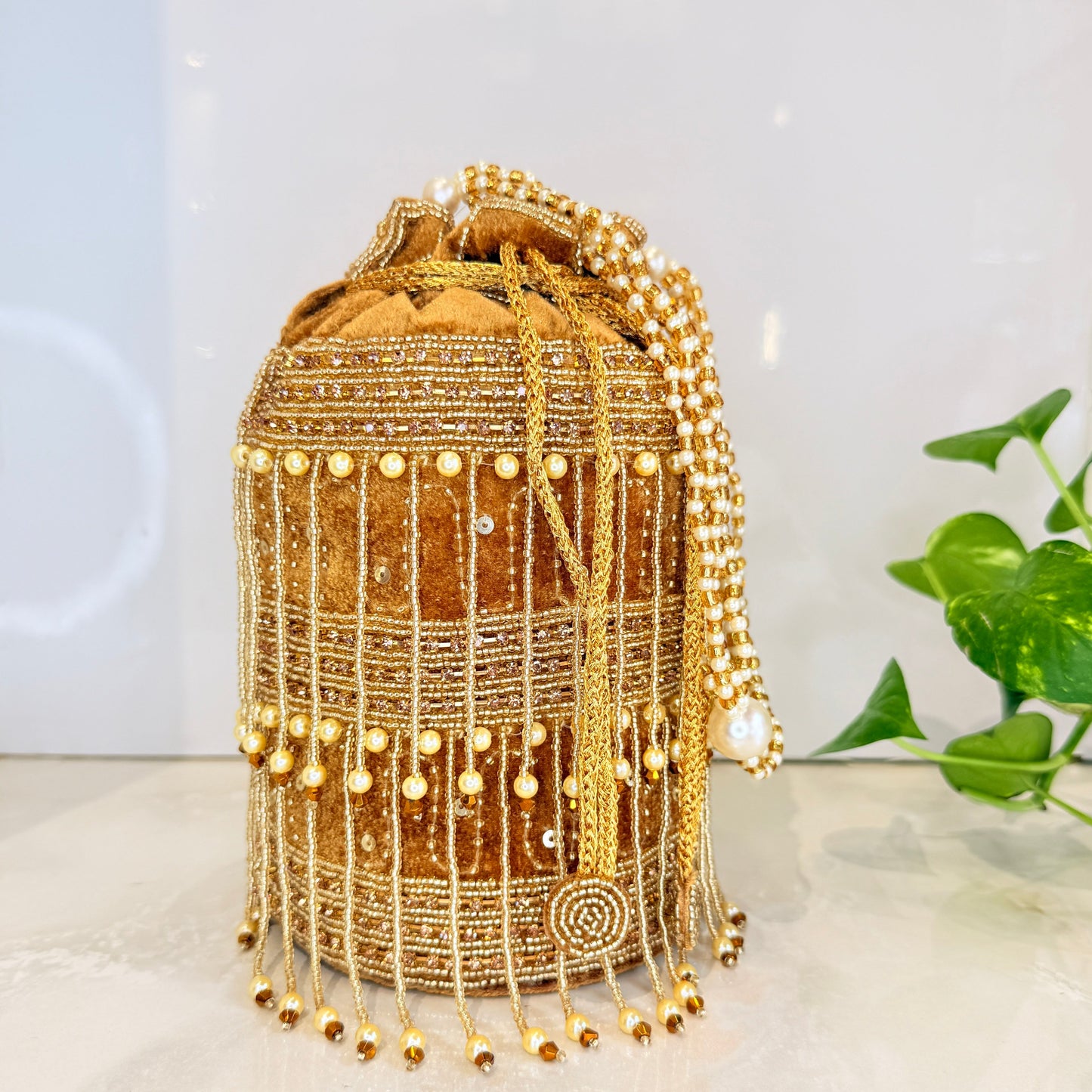 Noor Potli Bag - Golden