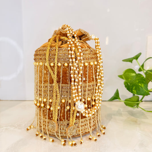 Noor Potli Bag - Golden