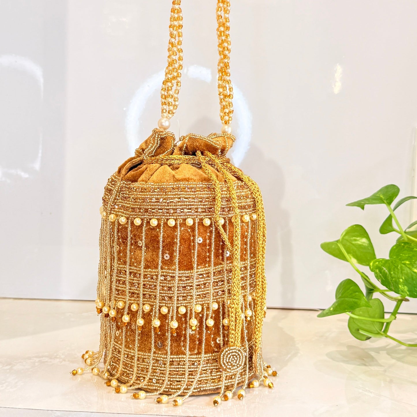 Noor Potli Bag - Golden