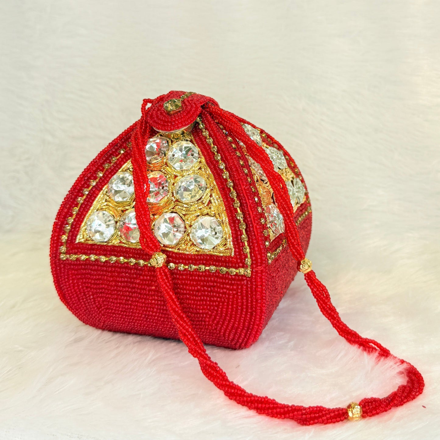 Ragini Red & Golden Potli