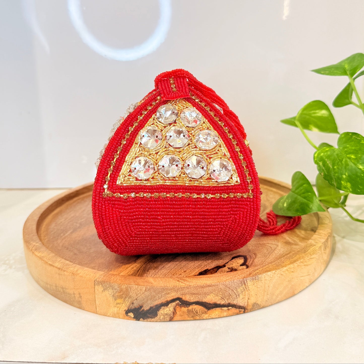 Ragini Red & Golden Potli