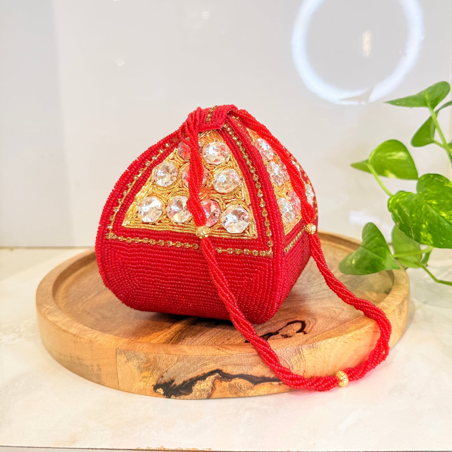 Ragini Red & Golden Potli