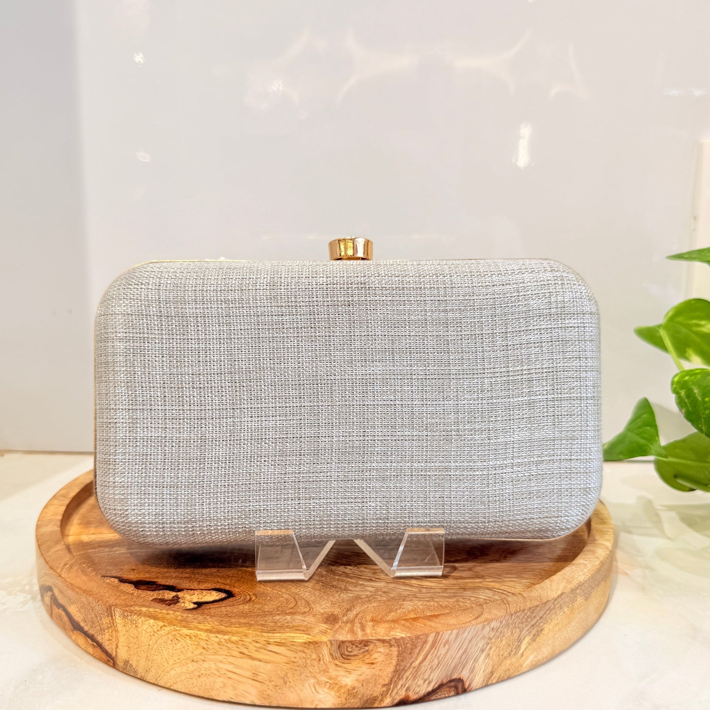 Zerina Silver Clutch