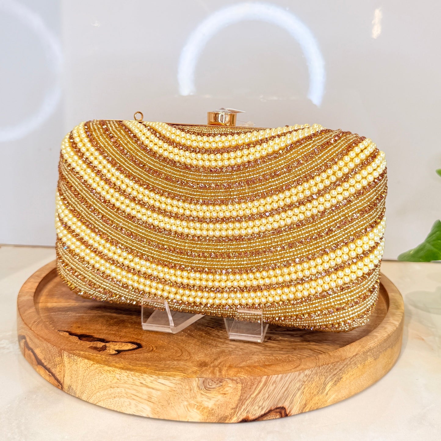 Zerina Golden Clutch