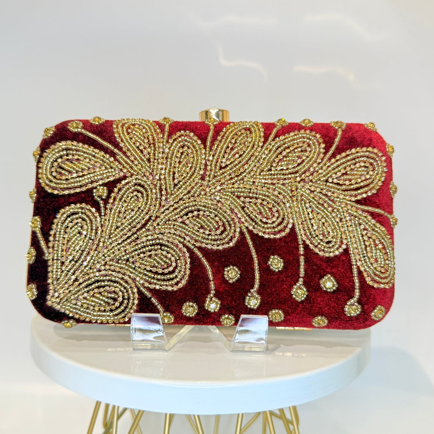 Zerina Clutch - Maroon