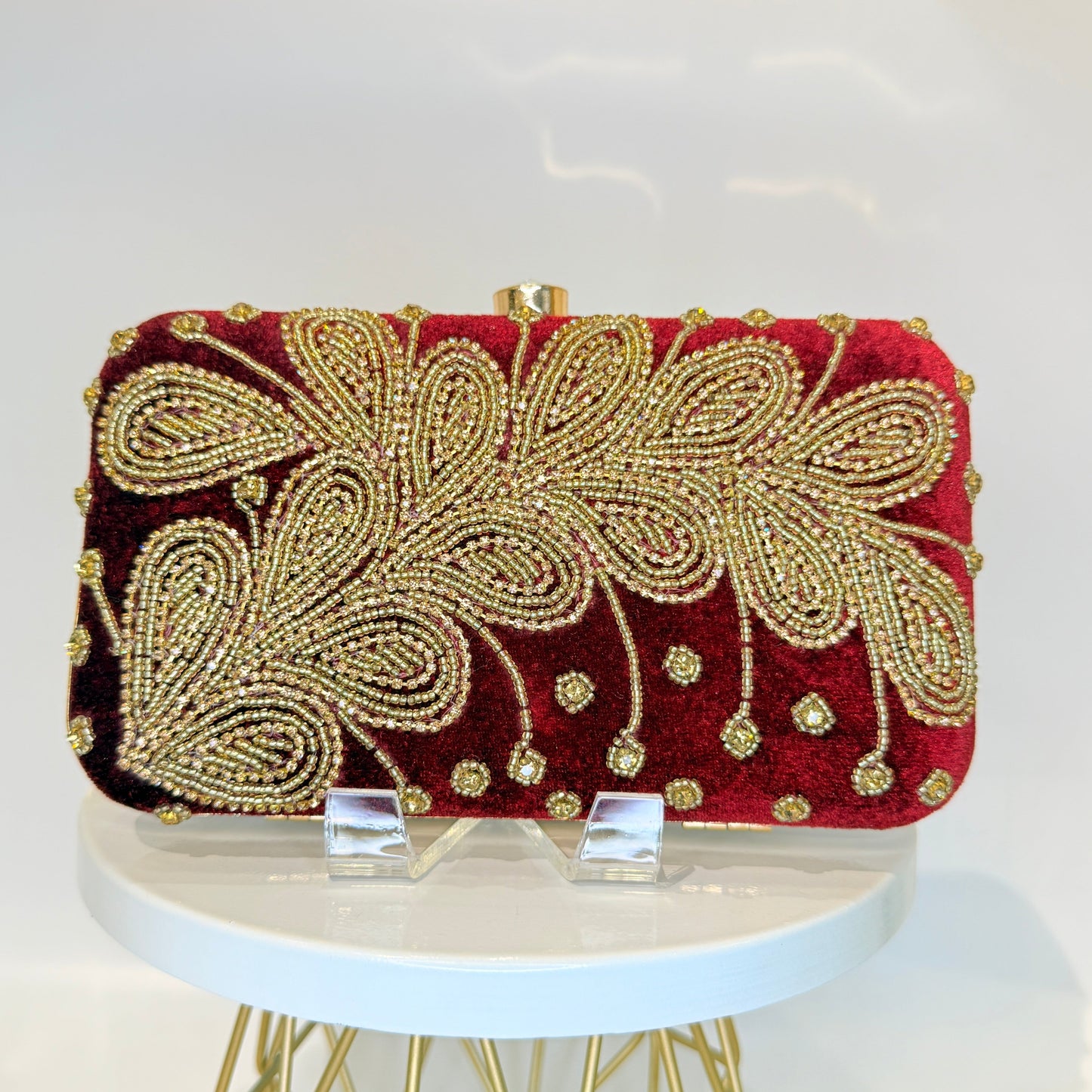 Zerina Clutch - Maroon