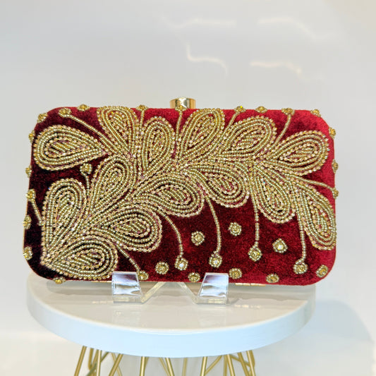 Zerina Clutch - Maroon