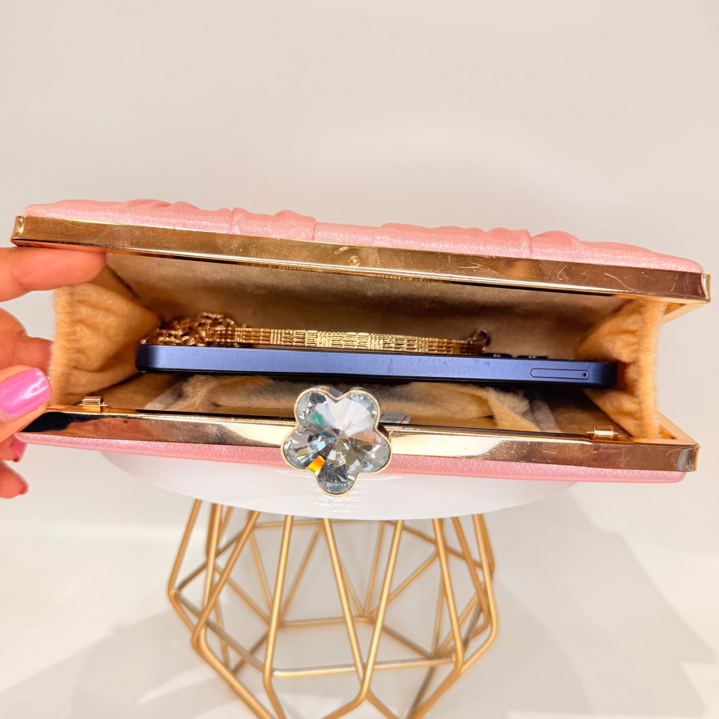 Myra Baby Pink Clutch