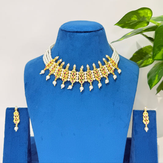 Sakhi Pearl Chinchpeti Necklace