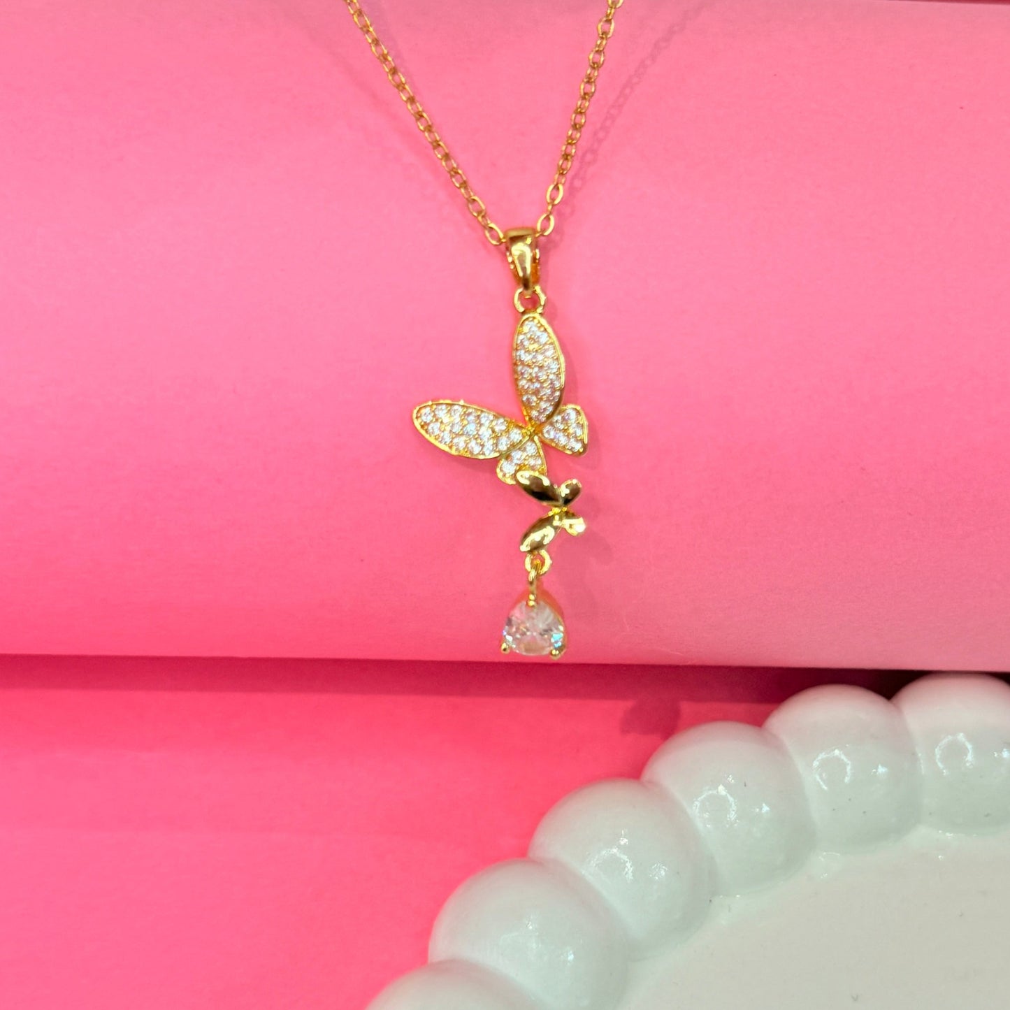 Twinwings Pendant Necklace - Golden