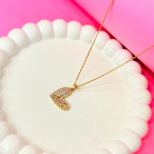 Glimmer Heart Pendant Necklace - Golden