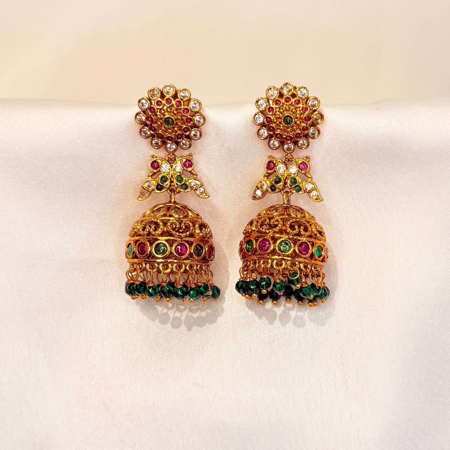 Lavanya Peacock Multicolour Jhumka
