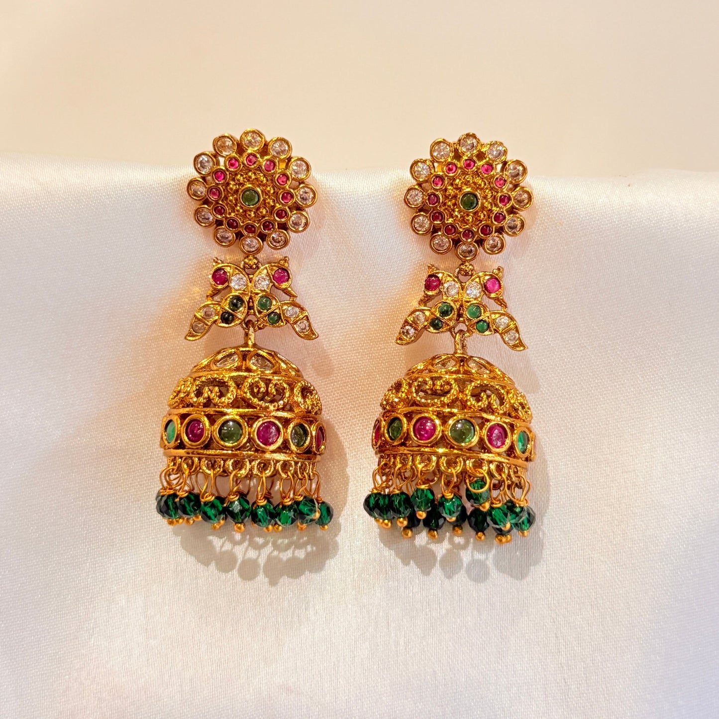 Lavanya Peacock Multicolour Jhumka