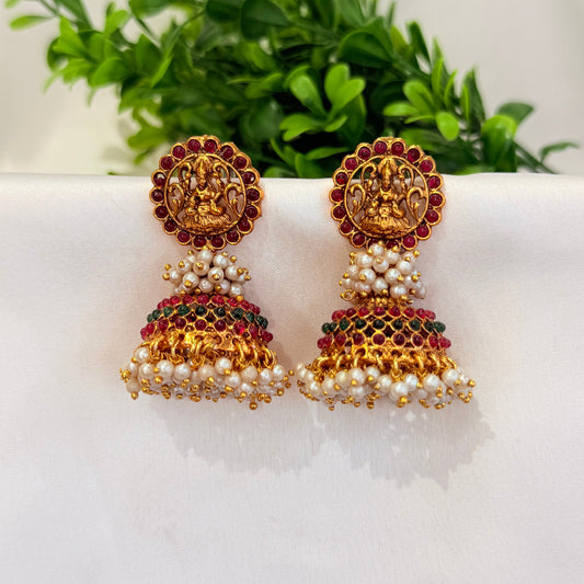 Lakshmi Matte Pearl Jhumka