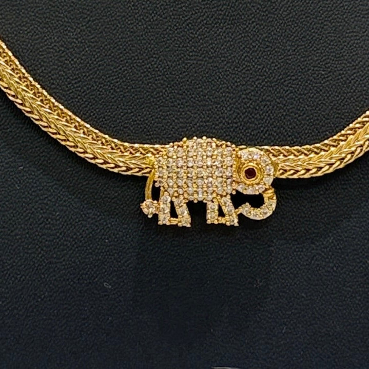 AD Diamond Necklace - Elephant Pendant