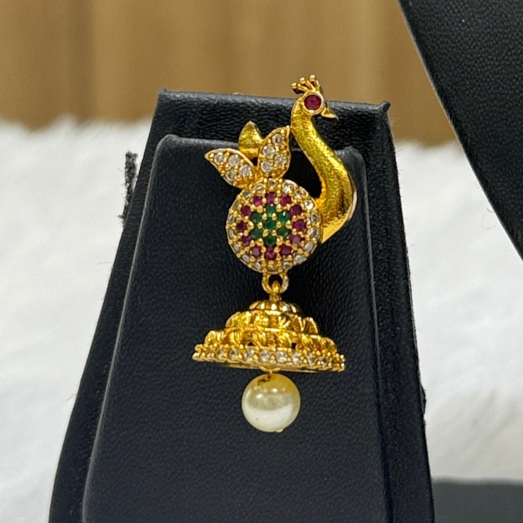Golden Necklace - Peacock Pendant