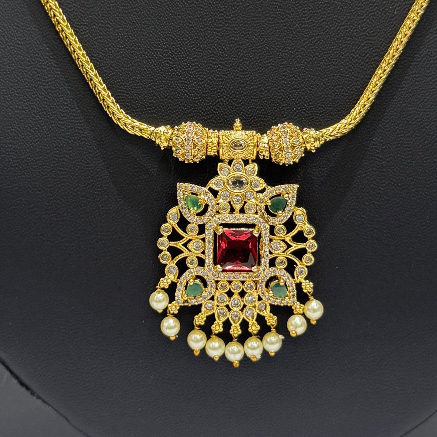 AD Pendant Necklace with Pearls