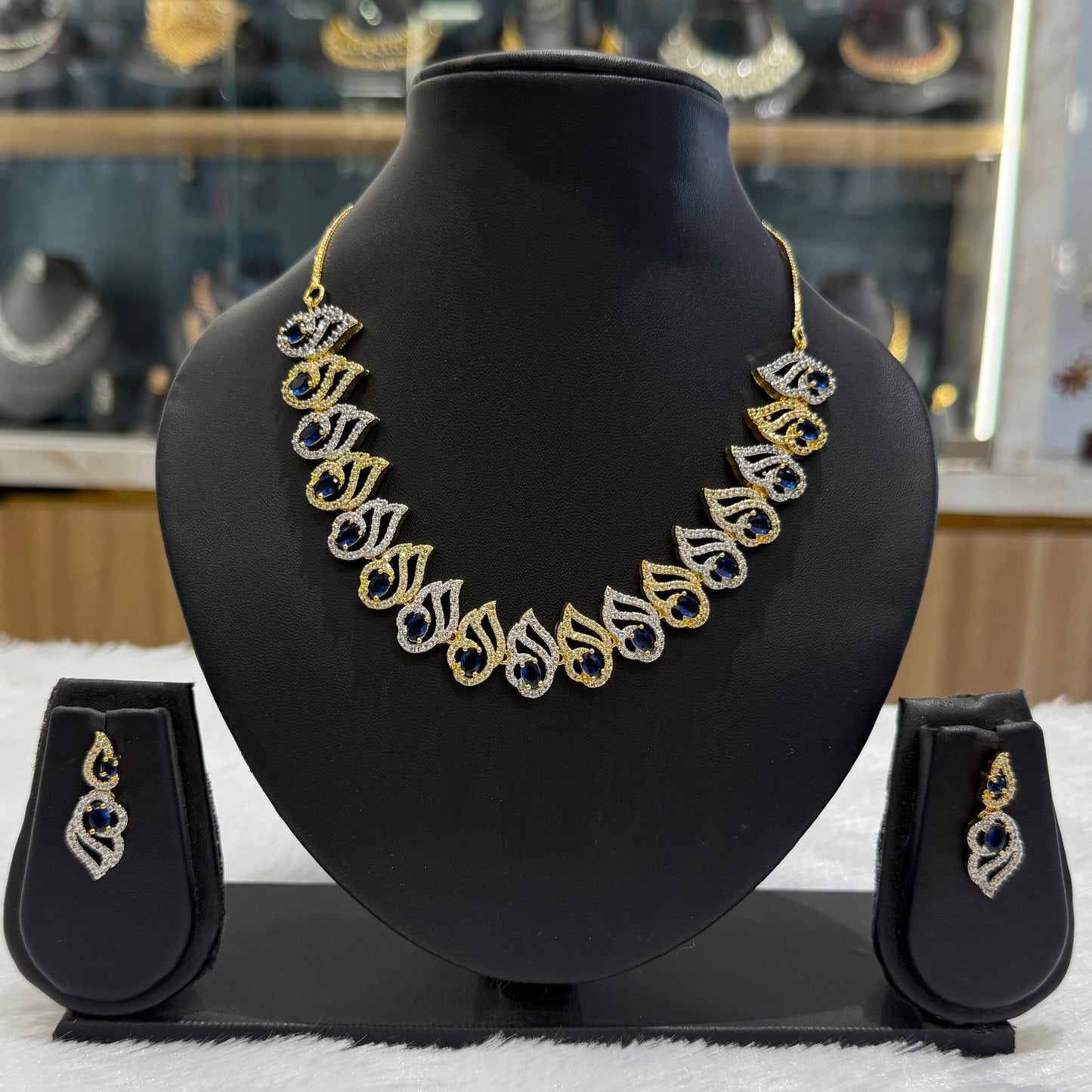 Naira AD Necklace - Blue