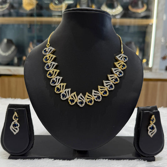 Naira AD Necklace - Blue