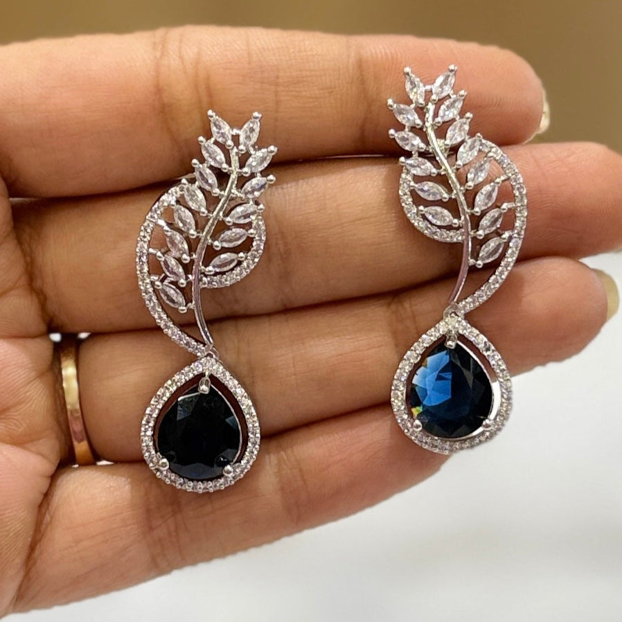 AD Tear Drop Earring Blue
