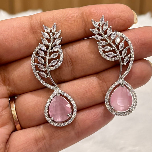 AD Tear Drop Earring Pink