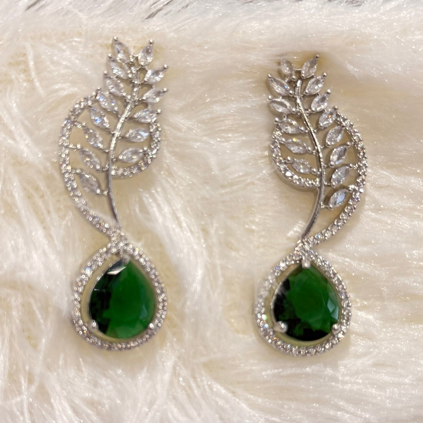 AD Tear Drop Earring Green