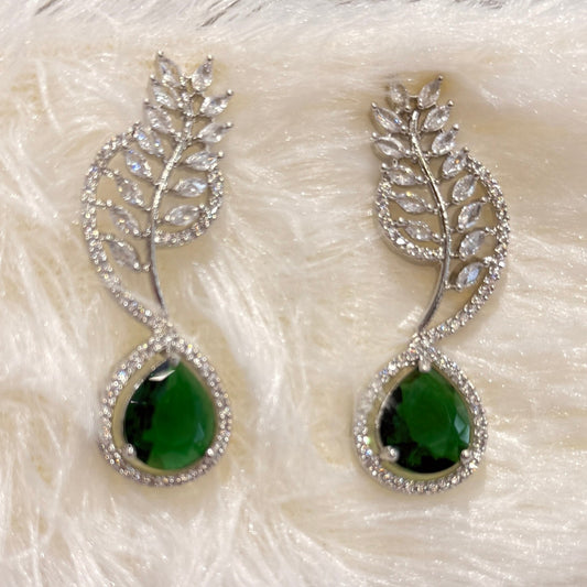 AD Tear Drop Earring Green