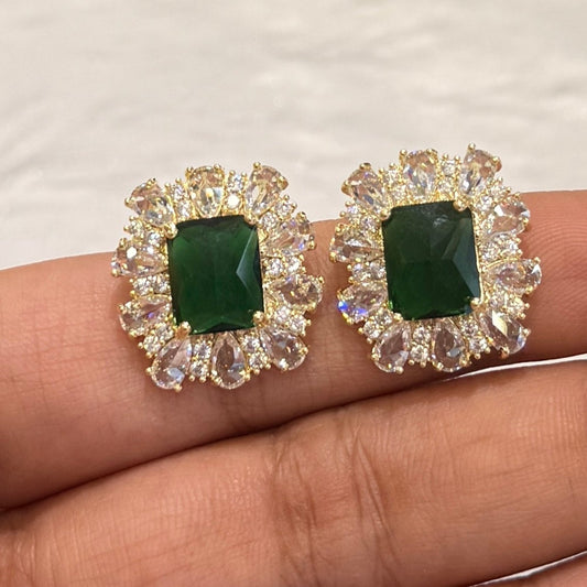 AD Snowflake Studs Green