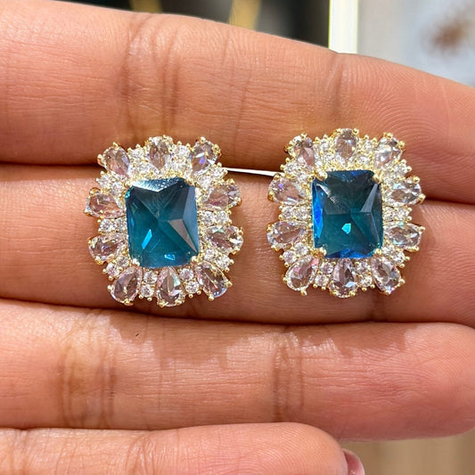 AD Snowflake Studs Blue