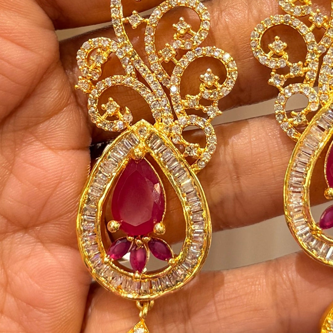 AD Red Royal Bloom earring